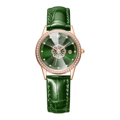 Bewegung Diamond Encrusted Watch der Damen-Diamond Studded Watches Leather Quartz