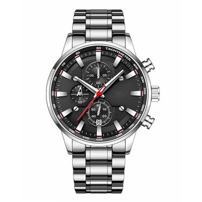 Wasserdichte Stahlband-Mann-Uhr Sapphire Glass Mirror Men-' s-Multifunktionsuhr-30m