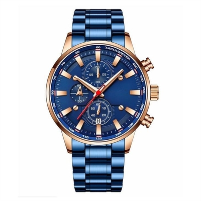 Wasserdichte Stahlband-Mann-Uhr Sapphire Glass Mirror Men-' s-Multifunktionsuhr-30m
