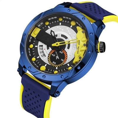 Silikon-Digital-Legierungs-Quarz-Armbanduhr führte Sport-dreifachen Datums-Kalender lässig
