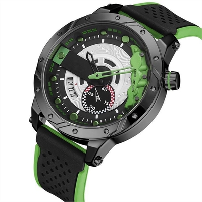 Silikon-Digital-Legierungs-Quarz-Armbanduhr führte Sport-dreifachen Datums-Kalender lässig