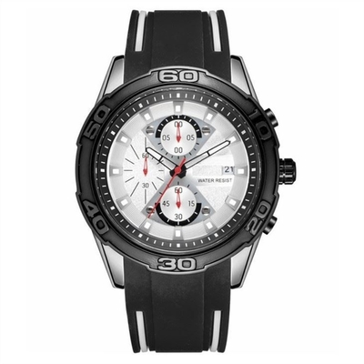 Digital-Silikonlegierungs-Quarz-Gummiband-Herrenuhren mit Armband-Chronograph