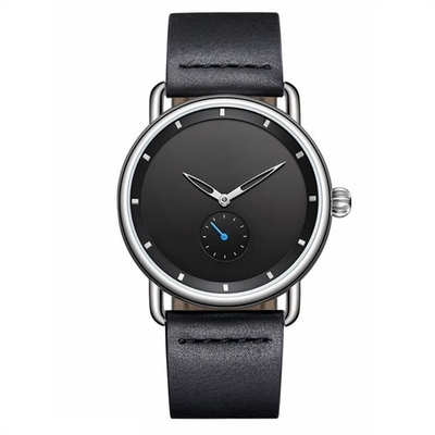 Mann-Geschäfts-zufälliges Uhr-analog-digitaler Sport-echtes Leder
