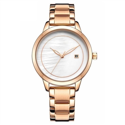 Edelstahl-Frauen-Quarz-Armbanduhr-Metall für Damen-einfache Mode