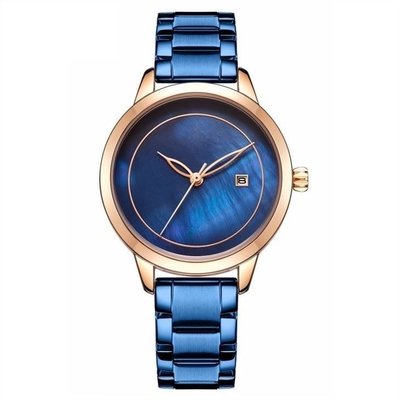 Edelstahl-Frauen-Quarz-Armbanduhr-Metall für Damen-einfache Mode