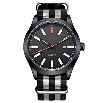 275mm passt der analoge Sport der Nylonarmbanduhr-Quarzwerk-Männer auf