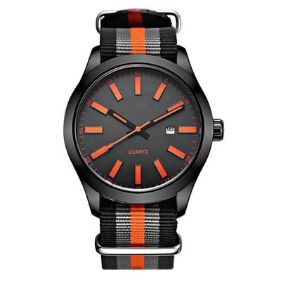 275mm passt der analoge Sport der Nylonarmbanduhr-Quarzwerk-Männer auf