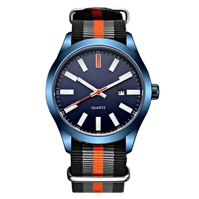 275mm passt der analoge Sport der Nylonarmbanduhr-Quarzwerk-Männer auf