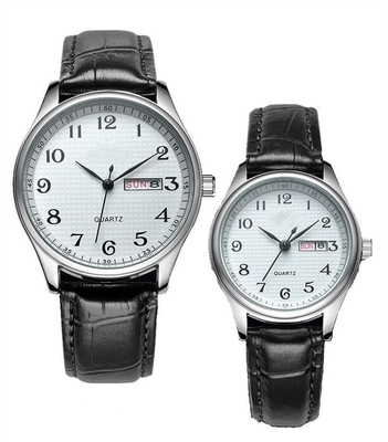 Der Quarz-Uhr-Lederband der wasserdichten Boden-Männer analoger Quarz-Uhr verbinden