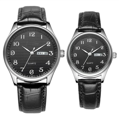 Der Quarz-Uhr-Lederband der wasserdichten Boden-Männer analoger Quarz-Uhr verbinden