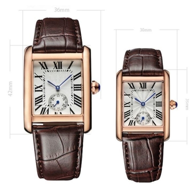 Pin Buckle Alloy Square Case-Uhr-quadratische Skala-Uhren für Damen