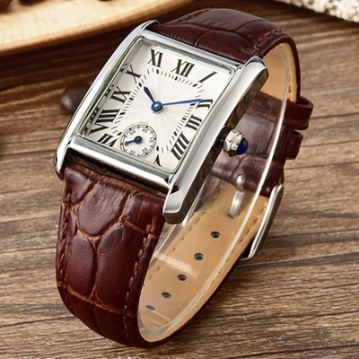 Pin Buckle Alloy Square Case-Uhr-quadratische Skala-Uhren für Damen