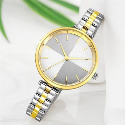 Der Edelstahl-wasserdichter Uhr-Quarzwerk-Plexiglas-Spiegel der Frauen