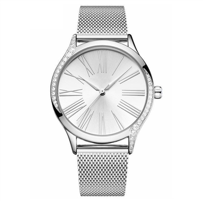 Der Quarz-Edelstahl-Uhr Diamond Casual Watches der festen Stahlschnallen-Frauen