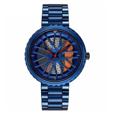 Das Wasser-beständige Uhren der geschwankten überlagerten Edelstahl-Quarz-Armbanduhr-Männer