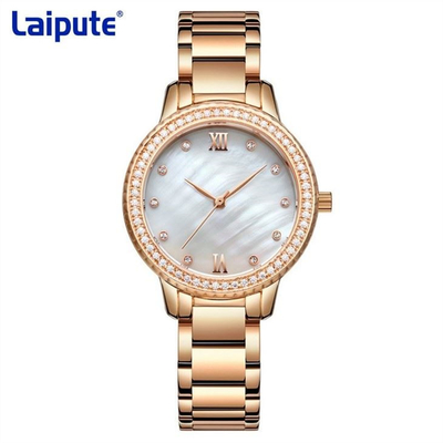 Schildkröten-Diamond Watch der hinteren Schnallen-Edelstahl-Armband-Uhr-Quarzwerk-Frauen