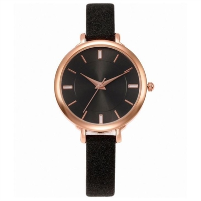 Die Uhr der Legierungs-Kasten-Frauen-Quarz-Armbanduhr-elegante Schrauben-Kronen-ledernen Frauen