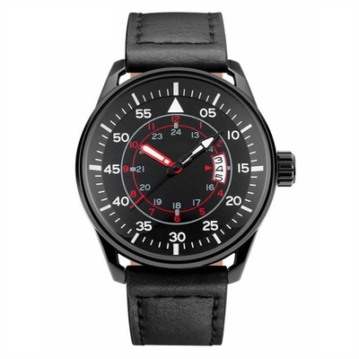 Der zufällige Sport der Lederband-Männer passt Quarzwerk-unbedeutende Sport-Uhr auf