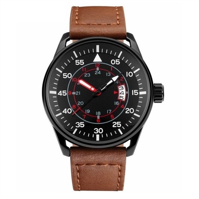 Der zufällige Sport der Lederband-Männer passt Quarzwerk-unbedeutende Sport-Uhr auf