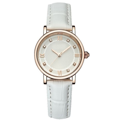Leben-wasserdichter Klassiker-ledernes Band-Uhr-Quarzwerk Diamond Watch