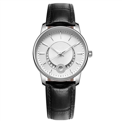 Die Armbanduhr-Zeiger-Anzeigen-Druck LOGO With Calendar der Quarzwerk-Frauen lederner