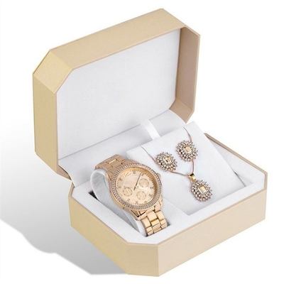 Rose Gold Bracelet And Watch stellte die Uhr-und das Armband-Satz der Quarzwerk-Frauen ein