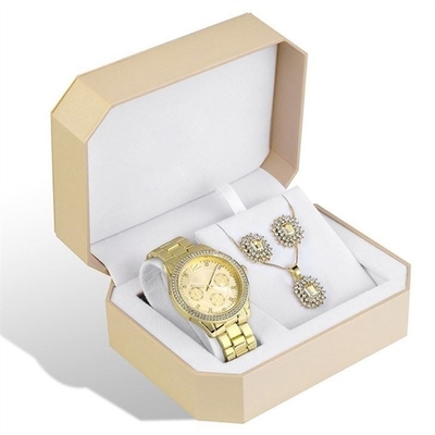 Rose Gold Bracelet And Watch stellte die Uhr-und das Armband-Satz der Quarzwerk-Frauen ein