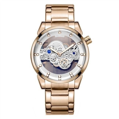 Edelstahl-hohle Skelett-Uhr-Luxusautomatische überwachung für Männer