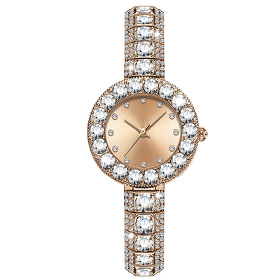 Arbeiten Sie hellen Luxusfrauen Quarz-Armbanduhr mit Diamond Waterproof um
