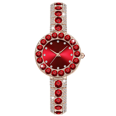 Arbeiten Sie hellen Luxusfrauen Quarz-Armbanduhr mit Diamond Waterproof um