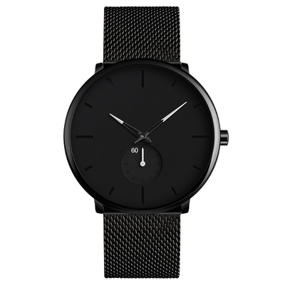 Geschäfts-Edelstahl-Quarz-Armbanduhr imprägniern die Uhr-einfache Mode der Männer