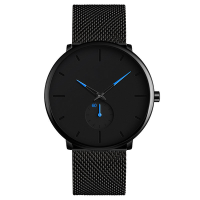 Geschäfts-Edelstahl-Quarz-Armbanduhr imprägniern die Uhr-einfache Mode der Männer