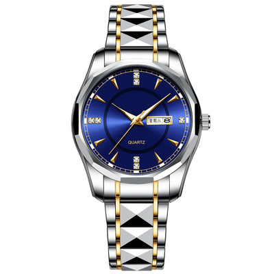 Wolframimprägniern stahlkalender-Quarz-Uhr die Armbanduhren der Männer