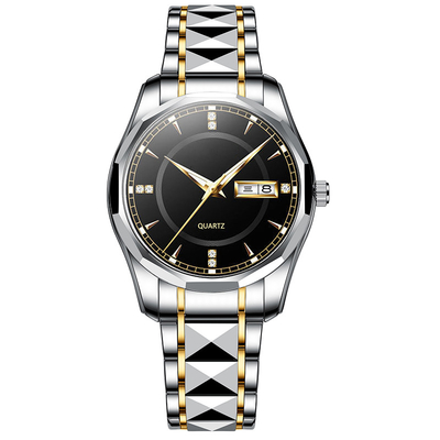 Wolframimprägniern stahlkalender-Quarz-Uhr die Armbanduhren der Männer