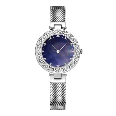 Diamond Fashion Wrist Watch Bezel-Bohrgerät Mesh Belt Ladys Watch