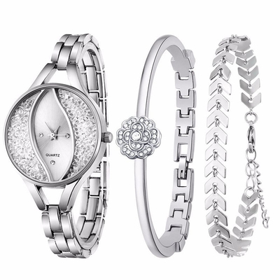 CER ROHS Mode-Damen-Quarz-Uhr Diamond Bracelet Set