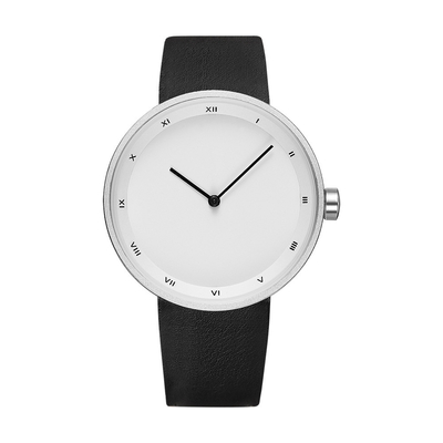 Nahtlose Bügel-ultra dünne Quarz-Uhr-lederne Uhr für Männer