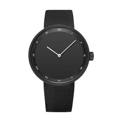 Nahtlose Bügel-ultra dünne Quarz-Uhr-lederne Uhr für Männer