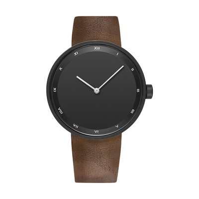 Nahtlose Bügel-ultra dünne Quarz-Uhr-lederne Uhr für Männer