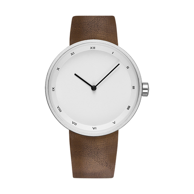 Nahtlose Bügel-ultra dünne Quarz-Uhr-lederne Uhr für Männer