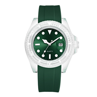 Runde Quarz-Armbanduhr aus Edelstahl mit farbigem Zifferblatt, Gewicht 95 g