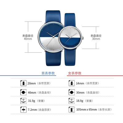 7mm starker PU-Gurt oder echte lederne Uhr 3ATM mit Sapphire Crystal Glass