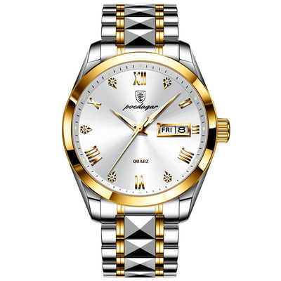 Edelstahl-Quarz-Armbanduhr mit Gehäuse Dicke 13mm Bandlänge 24cm