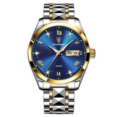 Edelstahl-Quarz-Armbanduhr mit Gehäuse Dicke 13mm Bandlänge 24cm