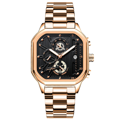 Edelstahlquarz-Armbanduhr mit Zeiger-Display