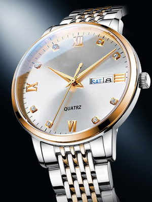 22 cm Bandlänge Quarz Armbanduhr mit Zeitanzeige