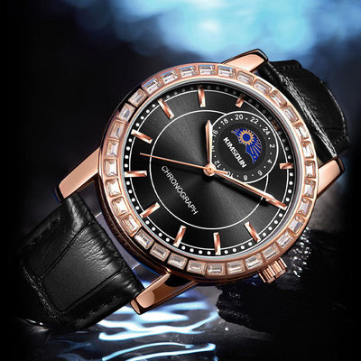 Edelstahl-Quarz-Batterie-Armbanduhren mit individuellem Zifferblatt und Buckel-Klammer