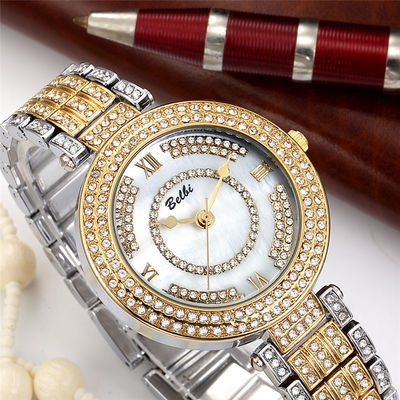 10bar wasserdichter silberner Diamond Watch Womens, PC21 Weißgold Diamond Watch