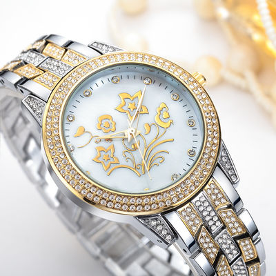 10bar wasserdichter silberner Diamond Watch Womens, PC21 Weißgold Diamond Watch