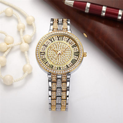 10bar wasserdichter silberner Diamond Watch Womens, PC21 Weißgold Diamond Watch